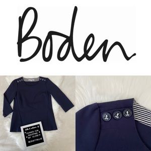 Boden Navy Evie Ponte Knit Top || Women’s 4